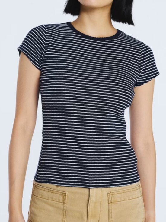 Free Assembly Tops - Free Assembly Women's Pointelle Mini Tee, size small (4-6)